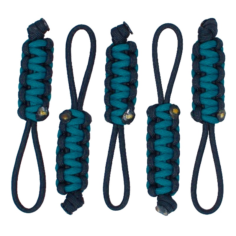 BubbasGarageTv – Large Heavy Duty Paracord Zipper Pulls (Teal)