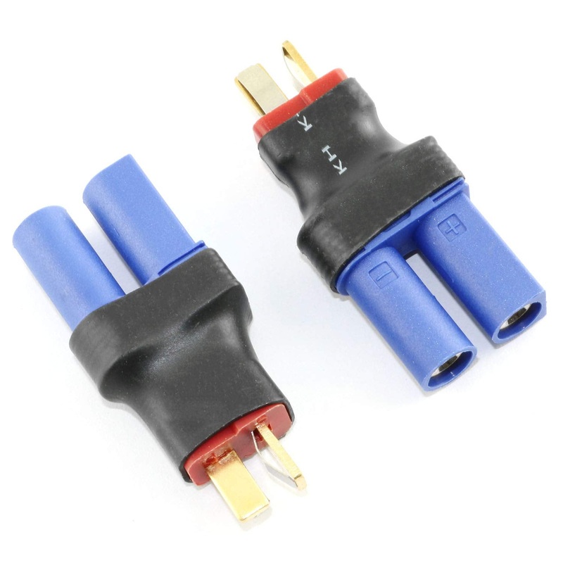 DGZZI 2pcs T Plug Deans Style Wireless Connector Male T-Plug to Female EC5 Style Adapter for RC Lipo Battery Toy