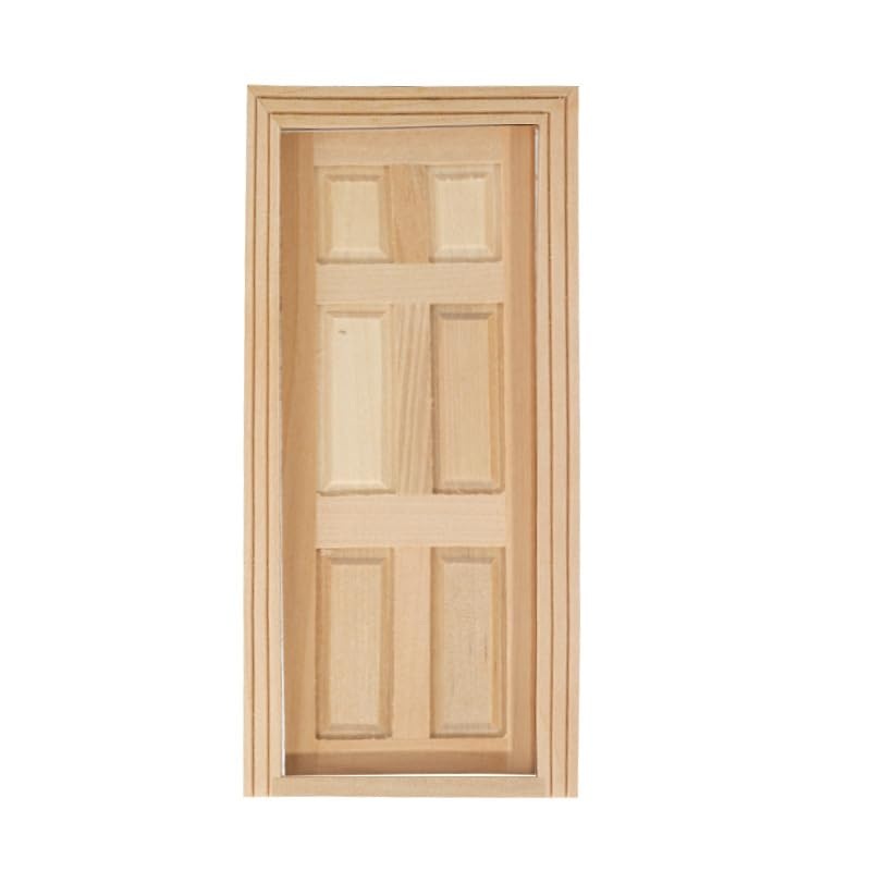 Dollhouse Doors, Wooden Miniature Dollhouse Furniture Door Frame for Dolls Houses Decoration-1: 12 Scale