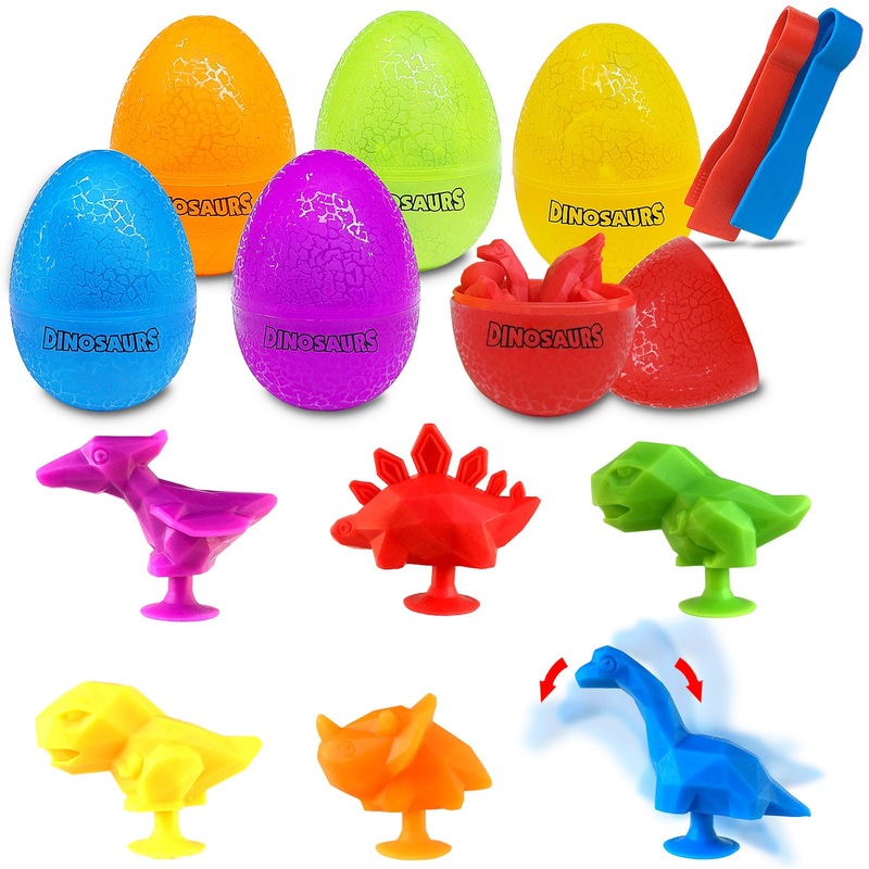 Easter Eggs Counting Dinosaur Egg Toys Matching Games with Sorting Bowls Preschool Learning Activities for Math Color Sorting Ed