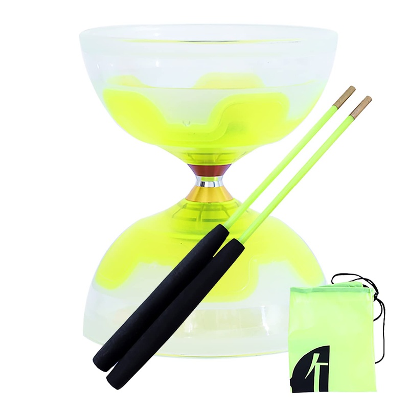 Erencook Chinese yoyo Diabolo Set- Triple Bearings Diabolo Chinese Yo-yos Juggling Toys Colorful LED Diabolo with Diablo Sticks,