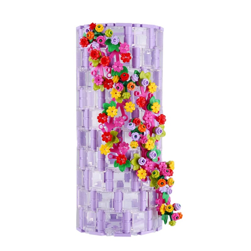 Flower Vase Building Kit, 473PCS Botanical DIY Building Blocks Transparent Vase Bottle Display Kit for Flower Bouquet 10280, Mot