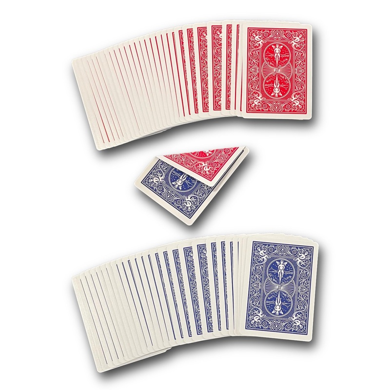 Hat Trick Magic Bicycle Rider Back Gaff Playing Card Decks (Red Blue Double Back)