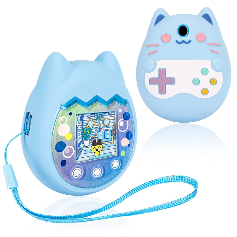 Meetikar Silicone Cover Compatible with Tamagotchi Pix Virtual Pet Game Machine, Protective Sleeve for Tamagotchi Pix with Finge