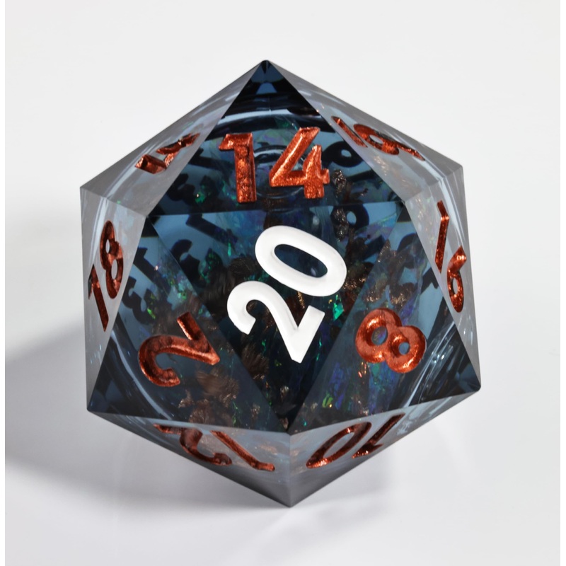 Mini Planet 50mm Chonk D20 Resin Liquid Core D&D Role Playing Games and Tabletop Games DND Polyhedral Dice Dark