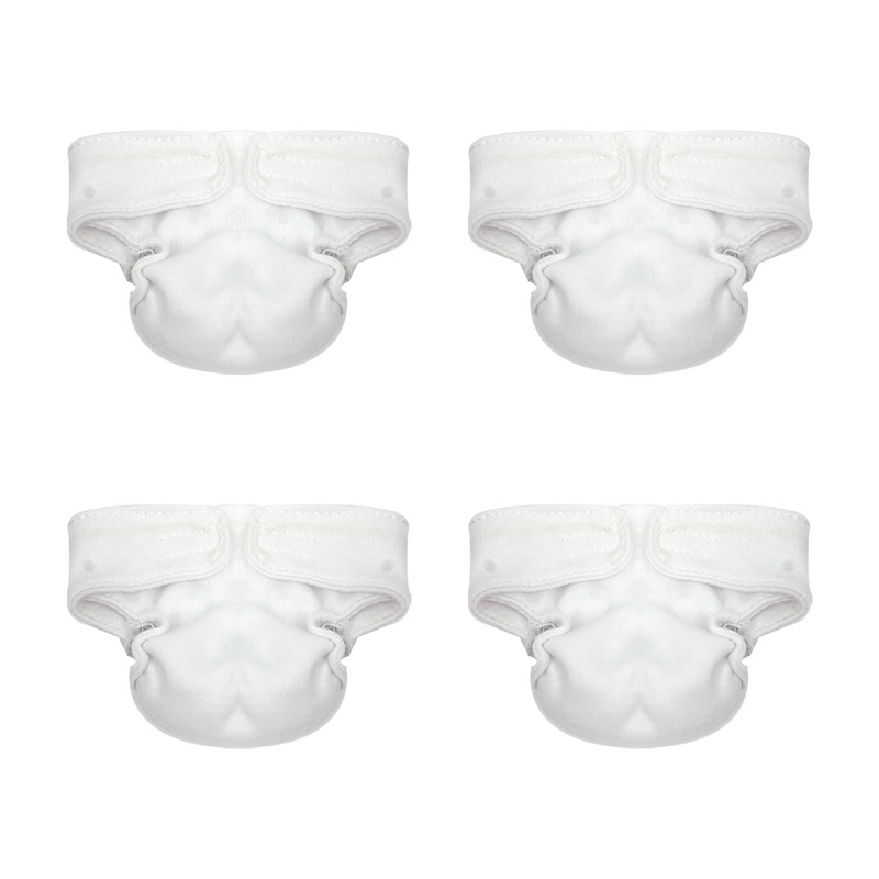 MYREBABY 4 Pieces Baby Doll Diapers Doll for 5-7 Inch Dolls New Born Baby Reusable Doll Diapers Doll Accessories(White)
