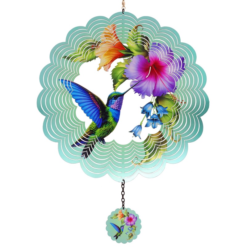 NewVees Hummingbird Metal Wind Spinners – Gifts for Women Mom Grandma Wife, Hanging Wind Spinner for Outdoor & Indoor Decoration
