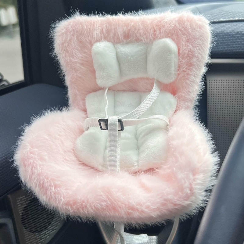 NUJOLI La-bubu Car Seat with Soft Furry Cushion for 10-17cm Dolls, La-bubu Accessories, Car Air Vent Decor, Includes Seat Leg fo