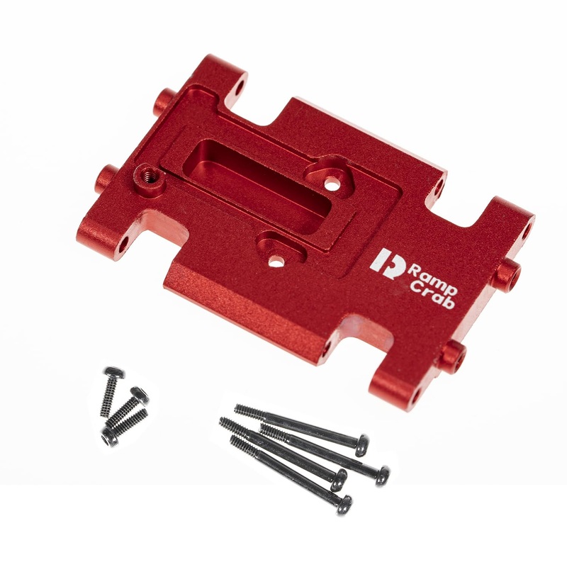 RampCrab Skid Plate Transmission Mount for AX24, Aluminum Alloy Mount for AX24 XC-1, Upgrades Parts for 1/24 RC Crawler Car, Red