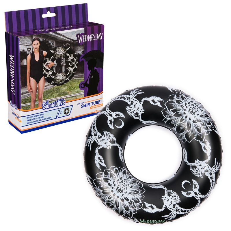 Swimways Wednesday Swim Tube Pool Float, Inflatable Pool Floats & Kids Pool Toys, Swimming Pool Accessories & Beach Essentials f