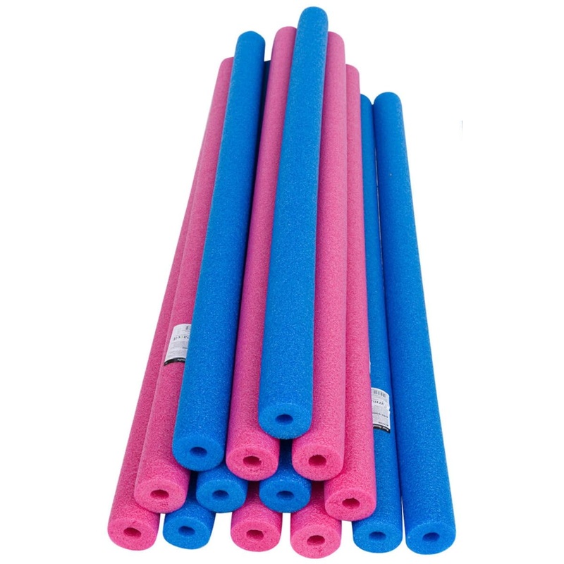 12 Pack Pink and Blue Pool Noodles Hollow Foam Swim Noodles Bright Colorful Foam Noodles for Swimming Floating and Crafts