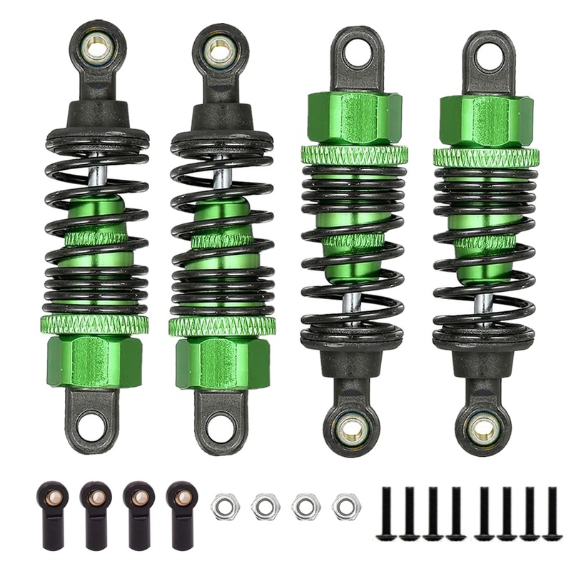 Aluminum Oil Filled RC Shocks Absorbers Damper for Tamiya TT01 Mf-01x 1/10 RC Car Upgrade Parts 4 pcs/set(Green)