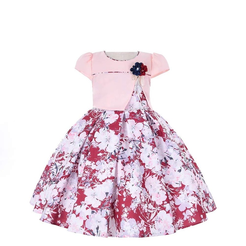 Cosplay Life Floral Dress for Girls and Young Adults Fashion Flower Waistline Kids Party Festival Dress Ages 5-9 Years Old A1 (5