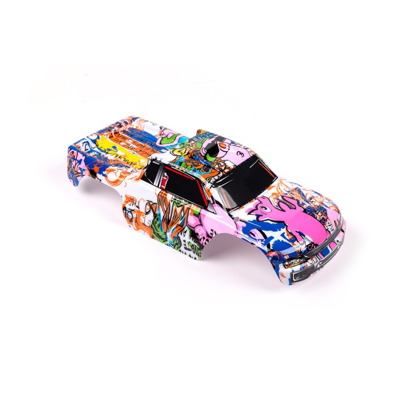 Custom Body Compatible for 1/10 Scale RC Car or Truck (Truck not Included) (Graffiti Pink Pig)