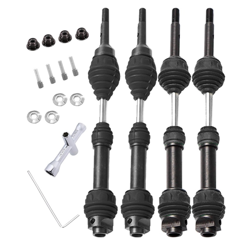 Drive Shaft CVD Axles Upgrades for 1/10 Slash VXL 4×4 Rustler Stampede Hoss VXL 4×4 4WD,4Pcs Front Rear Transmission Driveshaft