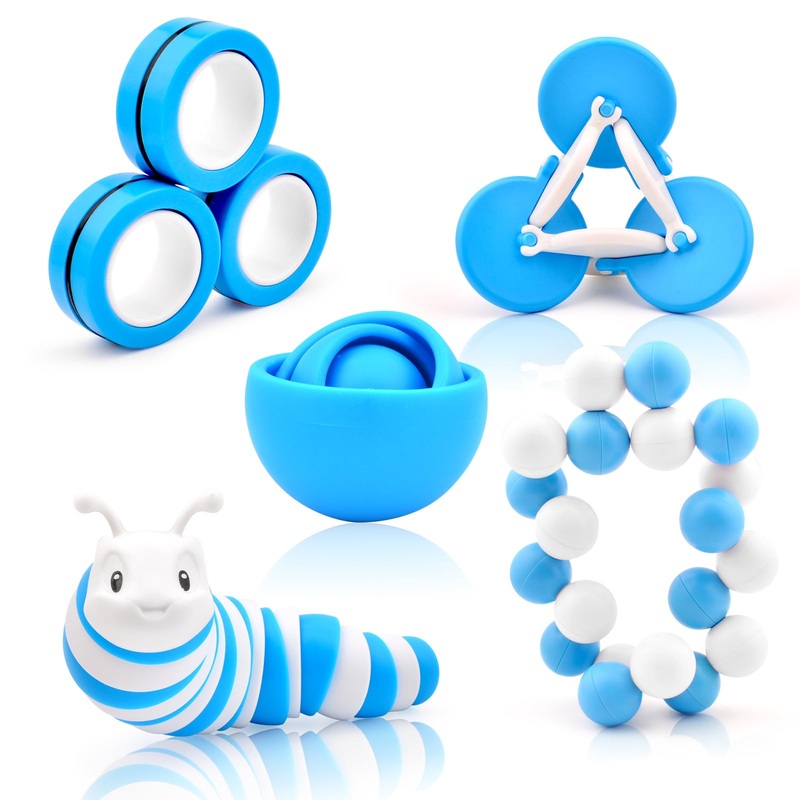 Fidget Toys Adults Pack, Sensory Toys Set for Kids, Fidget Spinner Slug, Figette Cool Gadget for 8-12 Boys Teens ADHD Autism Str