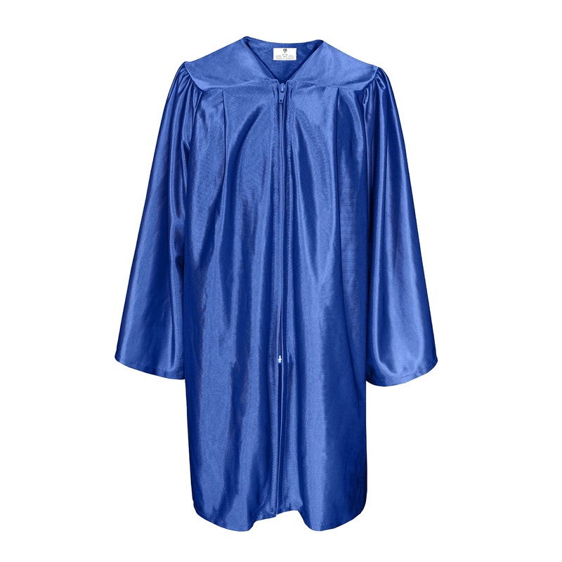 GradPlaza Shiny Choir Robe Kindergarten Preschool Graduation Gown Shiny Graduation Gown for Kids Royal Blue Size 30
