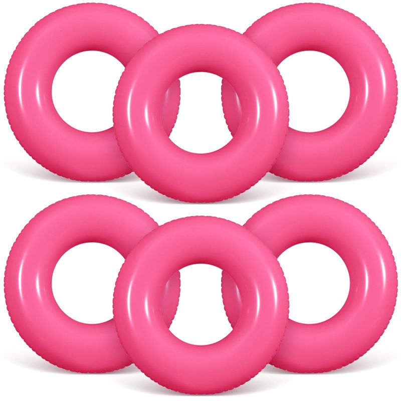 JellyArch 6 Pcs Inflatable Pool Floats 24 Inches Swim Tube Bulk for Adults Swimming Ring Pool Floaties for Beach Party Decoratio