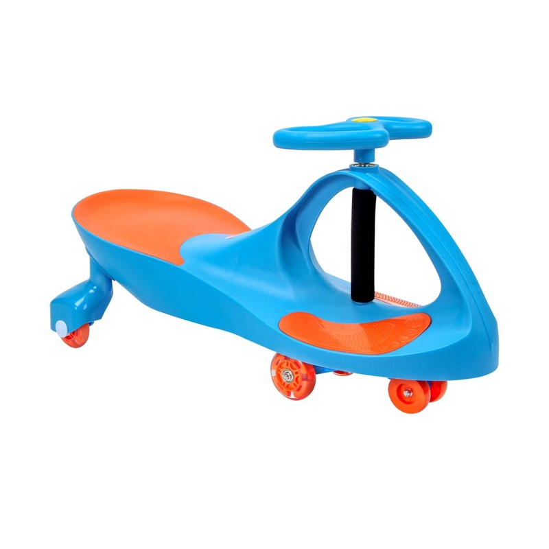 JOYBAY Premium LED-Wheel Swing Car Ride on Toy, Great for Both Indoor&Outdoor Play (School Blue)