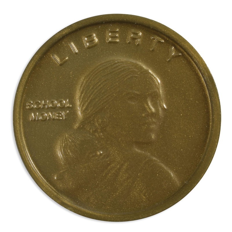 LEARNING ADVANTAGE Play Dollars – Set of 50 Plastic Coins – Designed and Sized Like Real US Currency – Teach Money Math With Thi