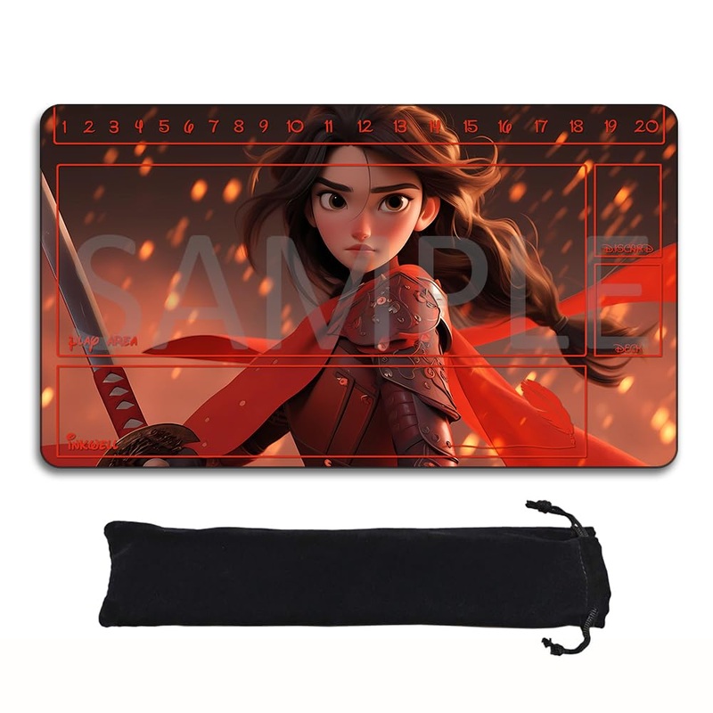 Lorcana Playmats Compatible TCG 24×14 Inches Gaming Mat, Non-Slip Rubber with Zones Play Mat and Free Storage Bag (DIS1)