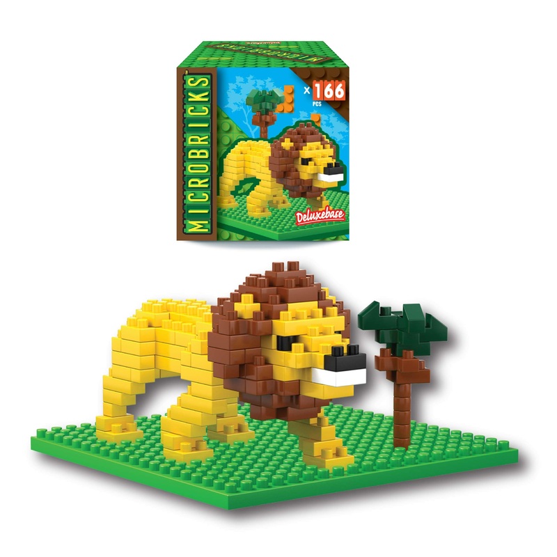 Microbricks – Lion from Deluxebase. Easy to Use 3D Mini Bricks Puzzle Toy and Construction Set, Great Building Block Educational
