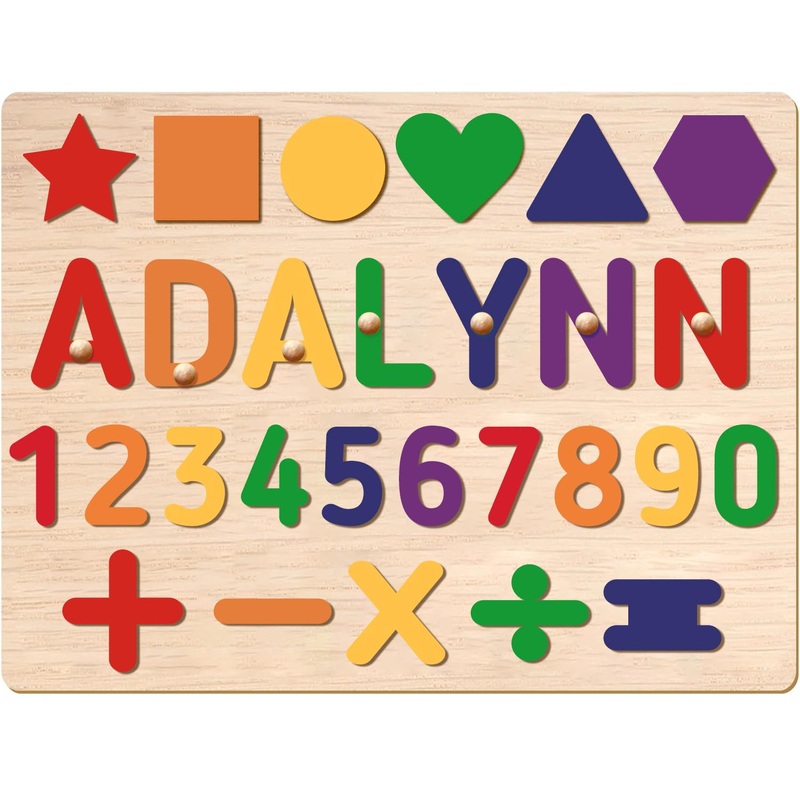 Name Puzzle for Kids Personalized, 1st Birthday Gift for Boys and Girls, Custom Baby Name Puzzle for Toddlers 1-3 – Animals, Woo