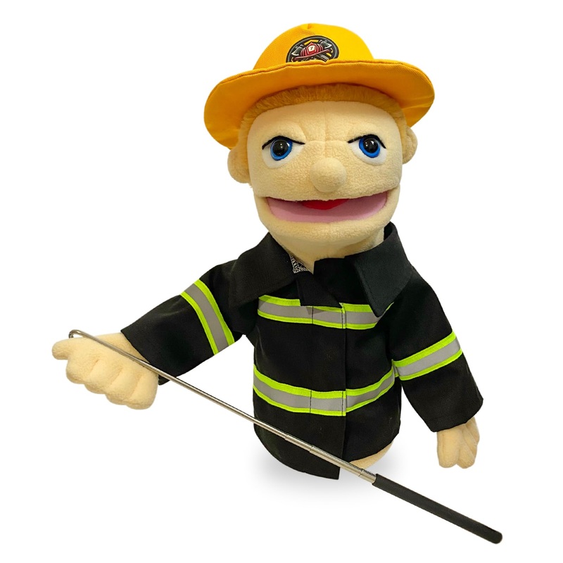 okegztoa 16” Puppets Entriloquist Puppet,Hand Puppets for Kids Plush Fireman Puppets for Adults with Removable Mouth Puppet for