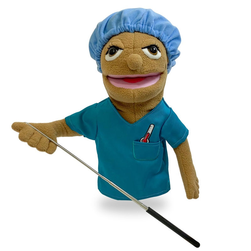okegztoa 16” Puppets Entriloquist Puppet,Hand Puppets for Kids Plush Nurse Puppets for Adults with Removable Mouth Puppet for K