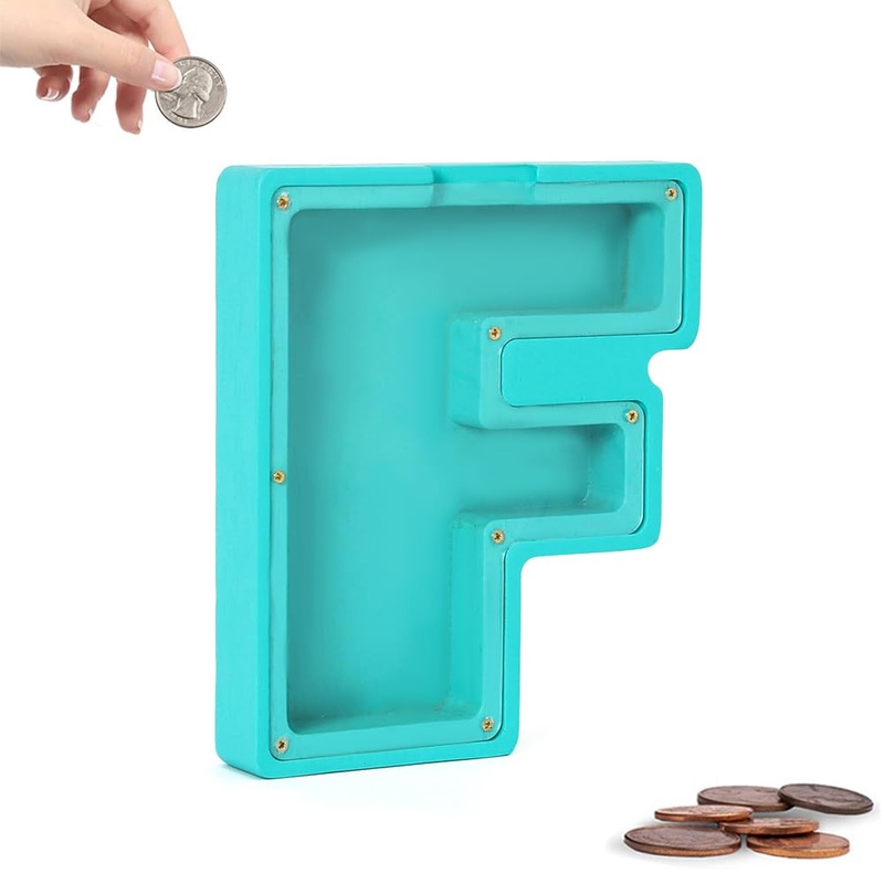 Personalized Wooden Alphabet Money Box Pig: Creative Christmas & Gift for Kids