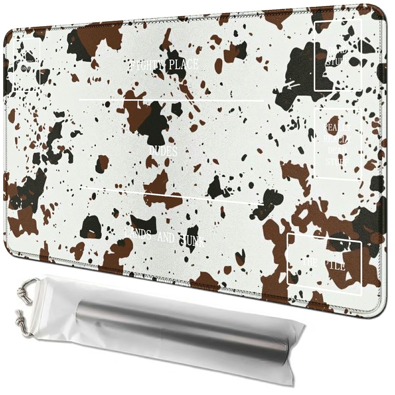 RWUTYTIUL Leopard Card Playmat 24 X 14 Inch with Tube Bag, Card Gameplay Desk Mats for Commander Deck MTG RPG CCG TCG Card Games