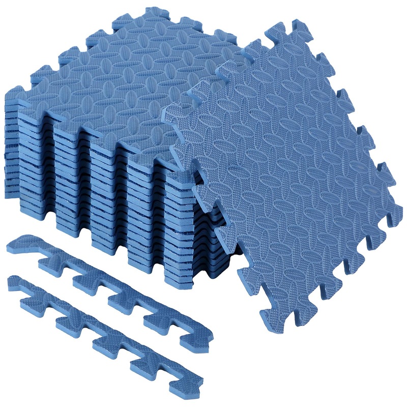 Shihanee Foam Floor Baby Tiles Foam Floor Mats Play Mats Bulk with Borders Interlocking for Kids Baby Playroom Nursery Gym (Navy