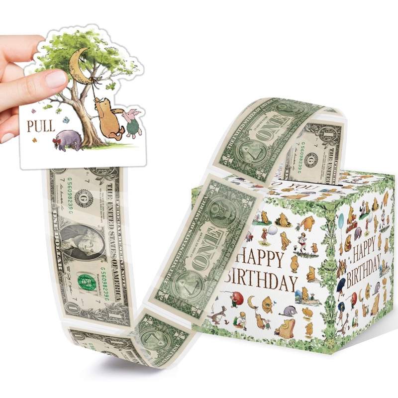 Winnie Surprise Money Gifts Box for Boys & Girls, Party Money Box, Winnie Birthday Party Decorations Supplies Pooh, Kids Birthda