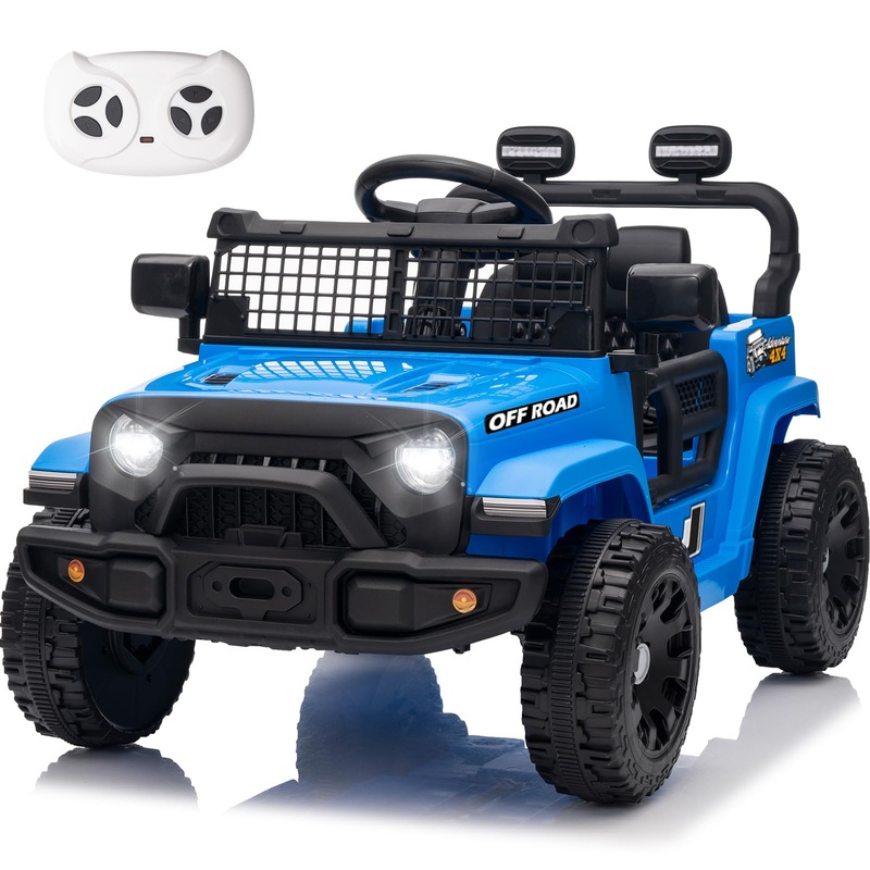 Acnico 12V Kids Electric Car – Ride on Truck Car for Kids with Parent Remote Control, LED Lights, Music, Power Display, Battery