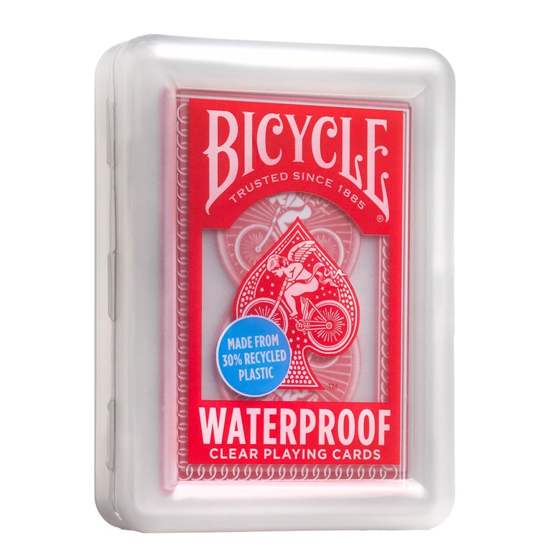 Bicycle Waterproof Red Playing Cards, Clear Plastic Playing Cards, Made from 30% Recycled Plastic, Perfect for Pool Games, Beach
