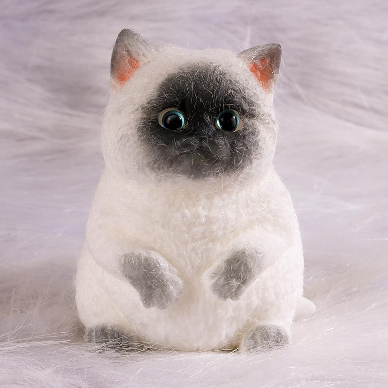 Big Taba Cat, Handmade Large Cat Taba Squishy Toys, Stress Relief, Funny, Cute Soft Cat Squishy Stress Toy Gifts (Small Siamese