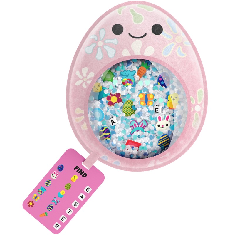 BIZYBOO Easter Egg Busy Bag Scavenger Hunt – Hidden Object Search Sensory Matching Game for Kids 2 and Up (Pink)