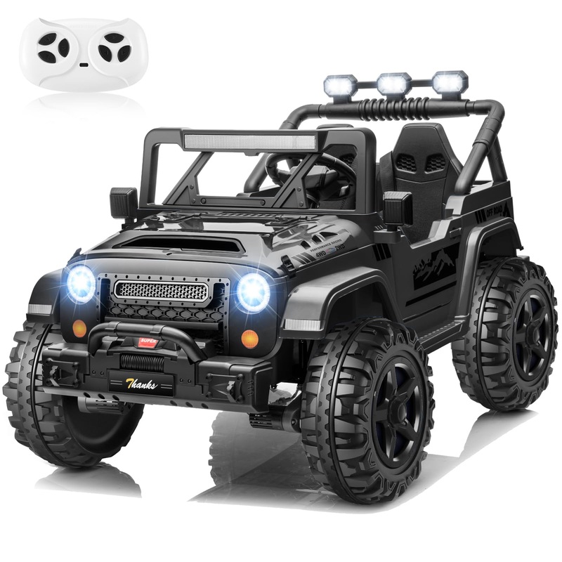 Hikole 24V Ride on Car with Remote Control, 2 Seater Electric Toys for Big Kids w/20 Wide Seat, 4WD/2WD Power Truck Wheels, 4  2