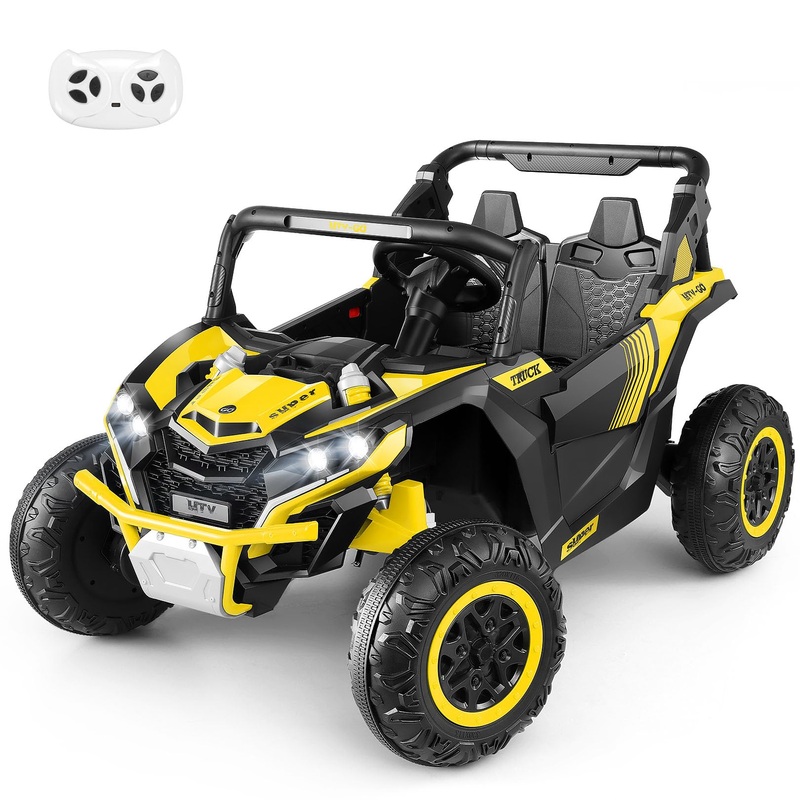 Hikole 24V Ride on Toy Car for Big Kids 4-8, XL Kids UTV 2 Seater with Remote Control, 20” Spacious Seat, 4WD/2WD, MP3 & USB, 3