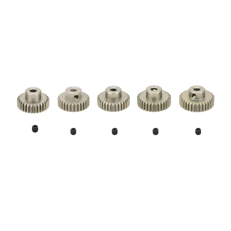 KingVal Replacement 5PCS 48DP 3.175mm 28T 29T 30T 31T 32T Aluminium Pinion Motor Gear Combo Compatible with 1/10 RC Car Brushed