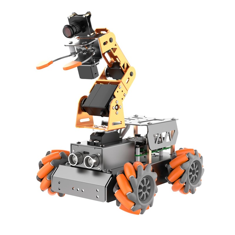 LewanSoul Robotic Arm for Raspberry Pi 5/4B AI Vision Open Source Mecanum Wheel Chassis Robot Car Kit 5 DOF/Axis Smart Robot Arm