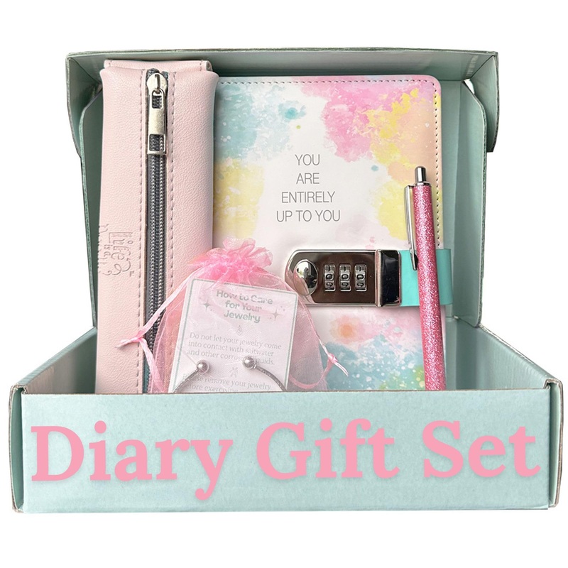 Life is a Doodle Diary with Lock For Girls- Girls Journal Gift Set Includes: Leather Notebook Journal with Lock, Travel Pencil C