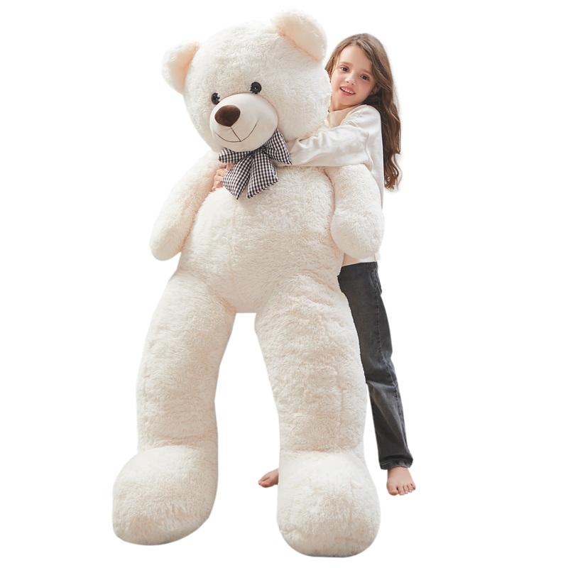 MorisMos Bow Tie Giant Teddy Bear, 55inch Large Big Teddy Bear Plush, Lifesize Stuffed Animals for Girlfriend, Boyfriend, White