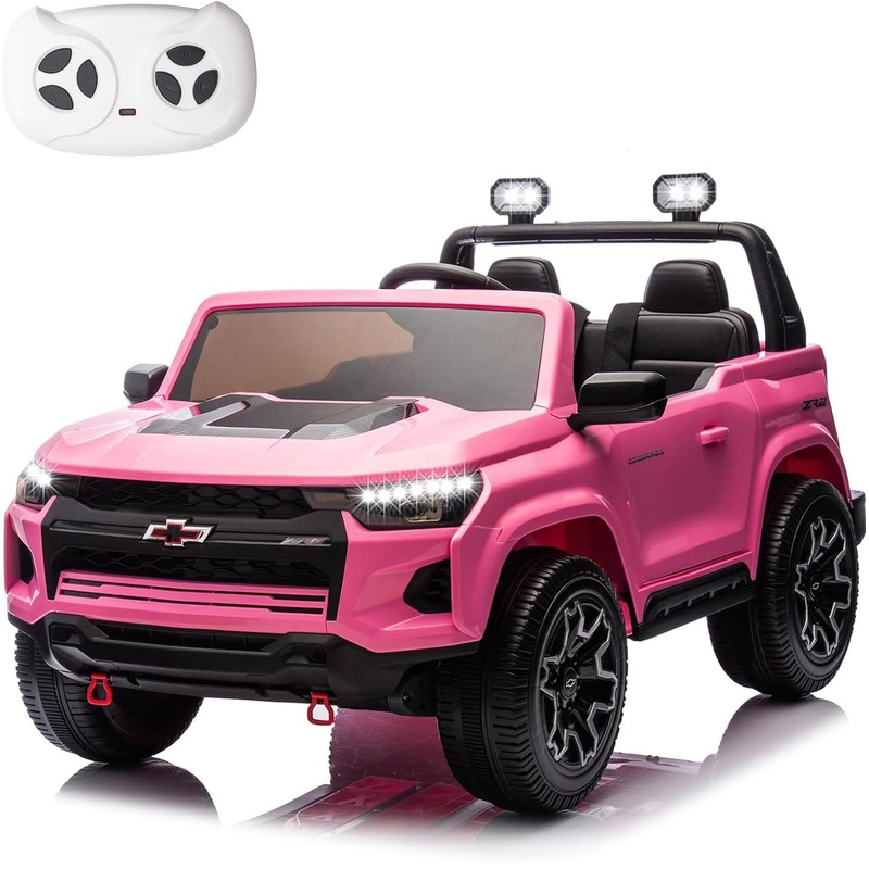 Nitoess 24V 2 Seater 4WD Ride On Toy Car,Ride on Truck with Remote Control, Electric Toy Ride On Vehicle for 3+ Years Kids(Pink)