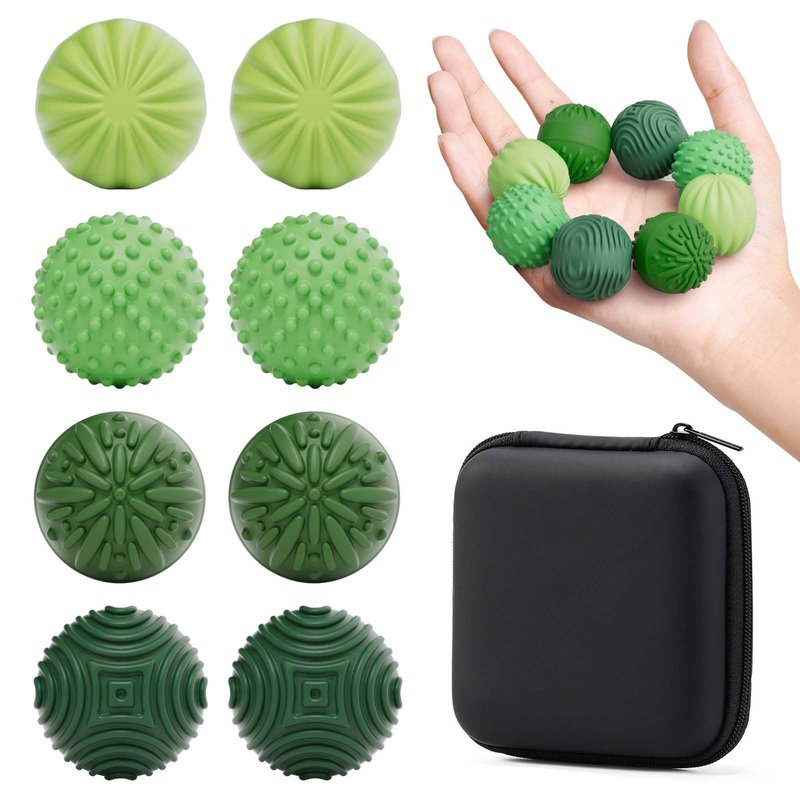 Silicone Magnetic Balls Fidget Toys for Adults & Teens,8PCS Stress Relief Sensory Toys for Autism ADHD Anxiety,Fun Textures Gadg