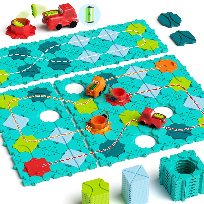 Stem Board Games Toys, Logic Maze Puzzles for Kids, Automatic Toy Car Preschool Classroom Learning Brain Teasers Toys for Kids A