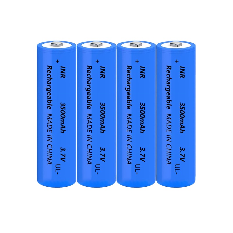 Yuntunele 4 Packs 18650 Rechargeable Battery 3.7V 3500mAh 18650 Button Top Battery for Headlights etc