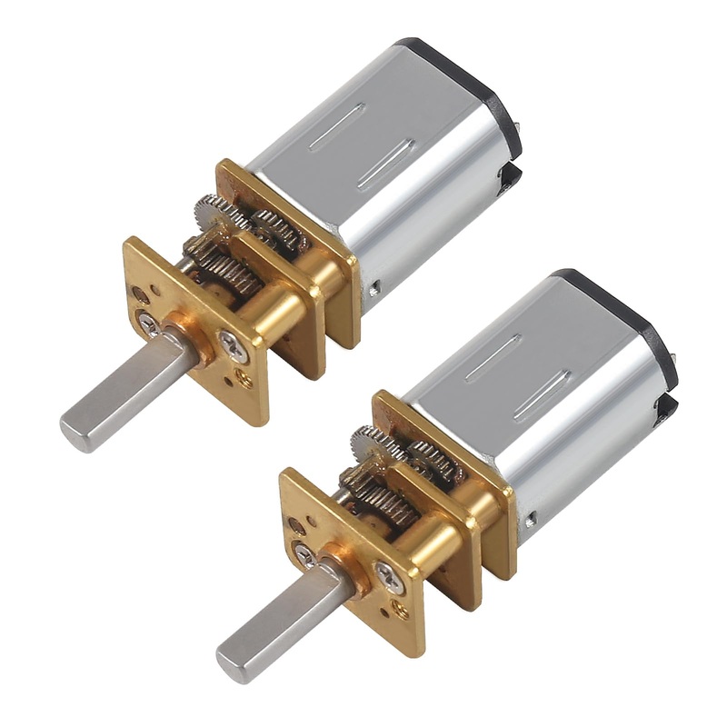2Pcs DC 12V 1000RPM Gear Motor Full Metal Geared Mini Micro Gear with Gearwheel 1000RPM N20 Speed Reduction Motor for DIY RC Toy