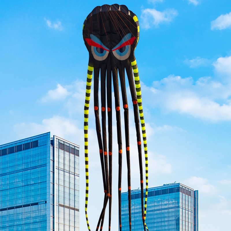 3D 26ft Ultra Large & Funs Octopus Foil Kite with 1000D Kite String, Beach Park Outdoor Fun Beach Trip Great Gift to Kids Build