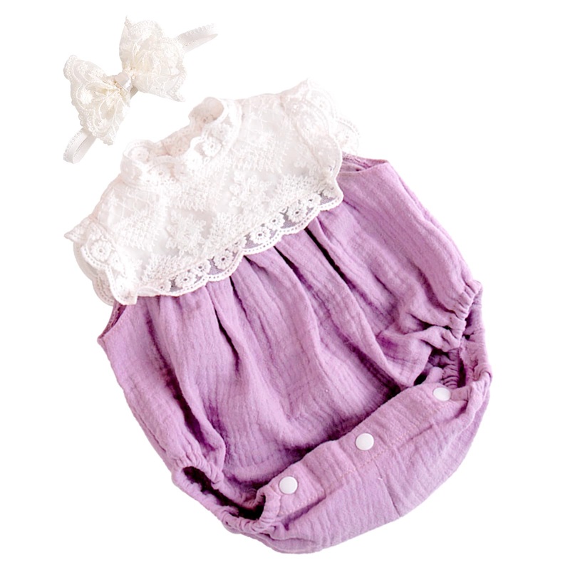 Aori Reborn Baby Dolls Clothes 20 inch Purple Outfit Lace Headband for 17-20 Inch Reborn Doll Newborn Girl